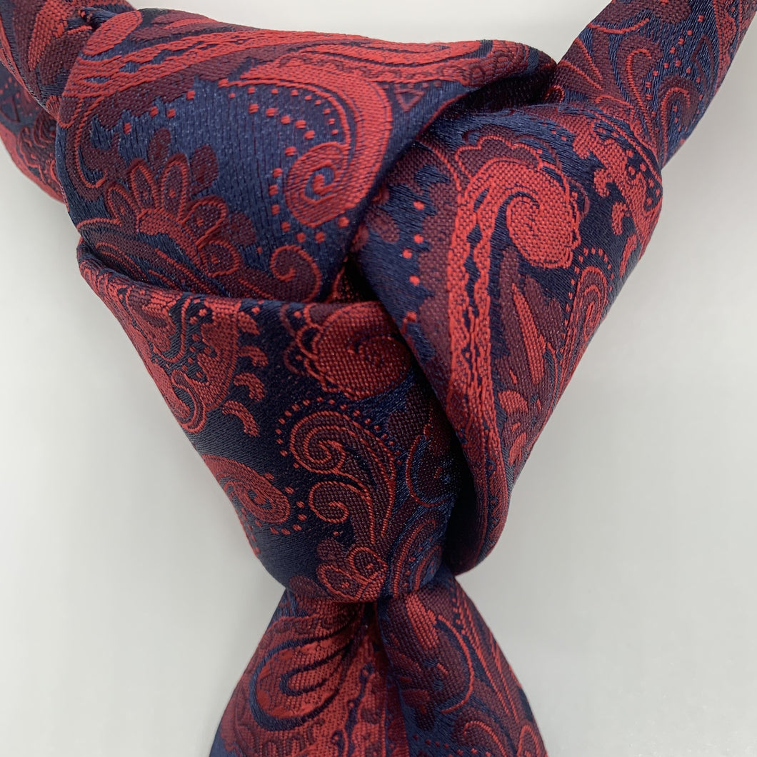 Trinity Soie Blue/Red Paisley Slim Tie