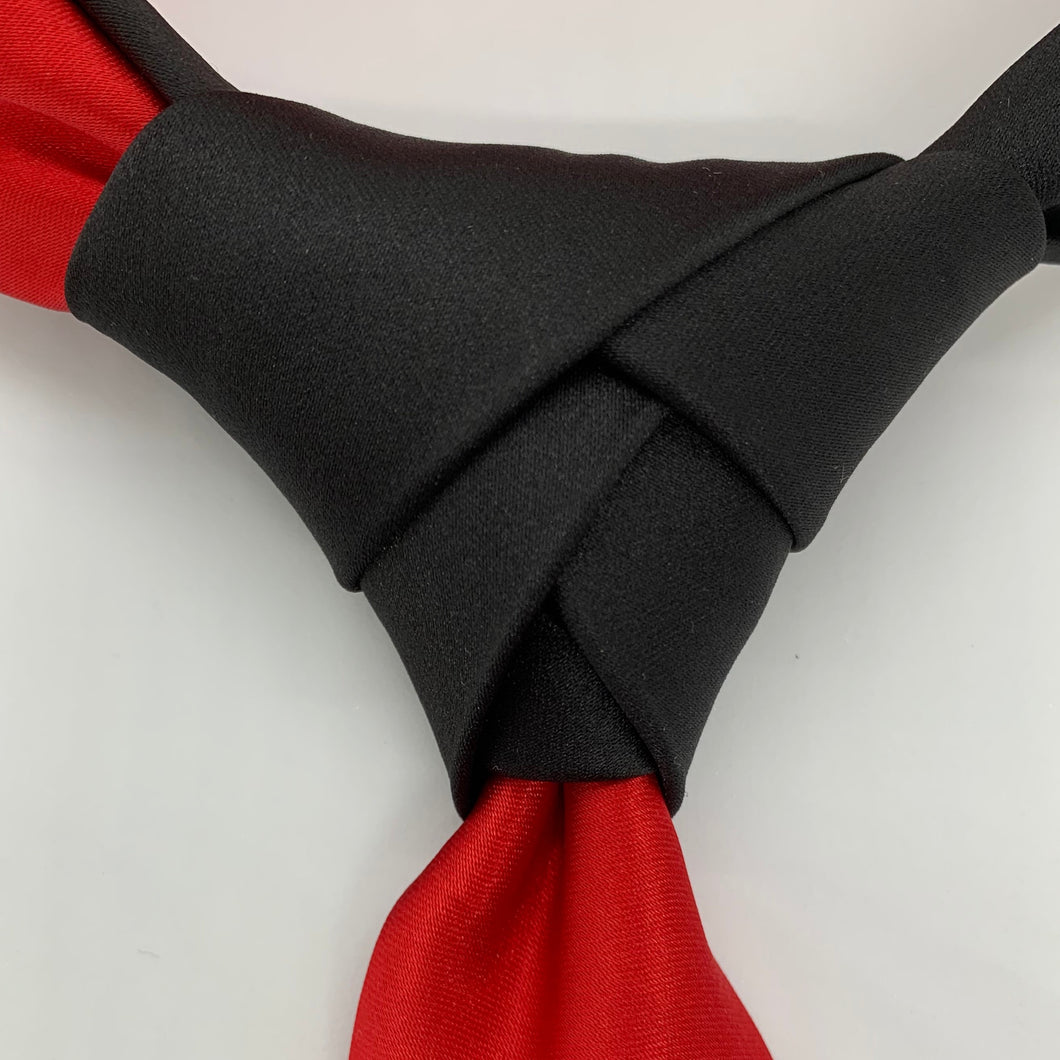 Eldredge Knot Black and Red Slim Tie