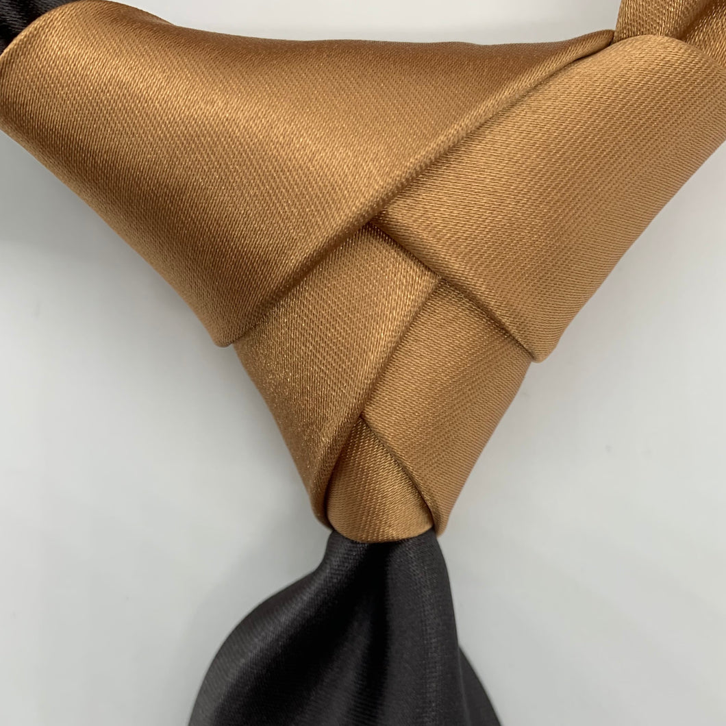 Eldredge Knot Gold with Charcoal Gray Slim Tie